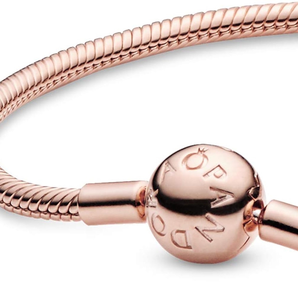 Pandora Rose Gold Bracelet snake chain 580728-17 style - Picture 4 of 5